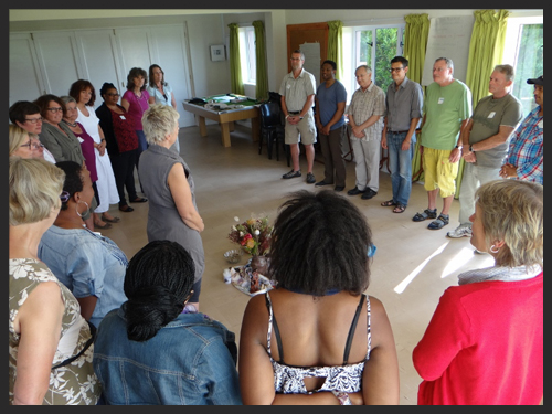 Honoring ceremony of women and men from South Africa, Denmark, and the Democratic Republic Congo Gender Reconciliation Workshop
